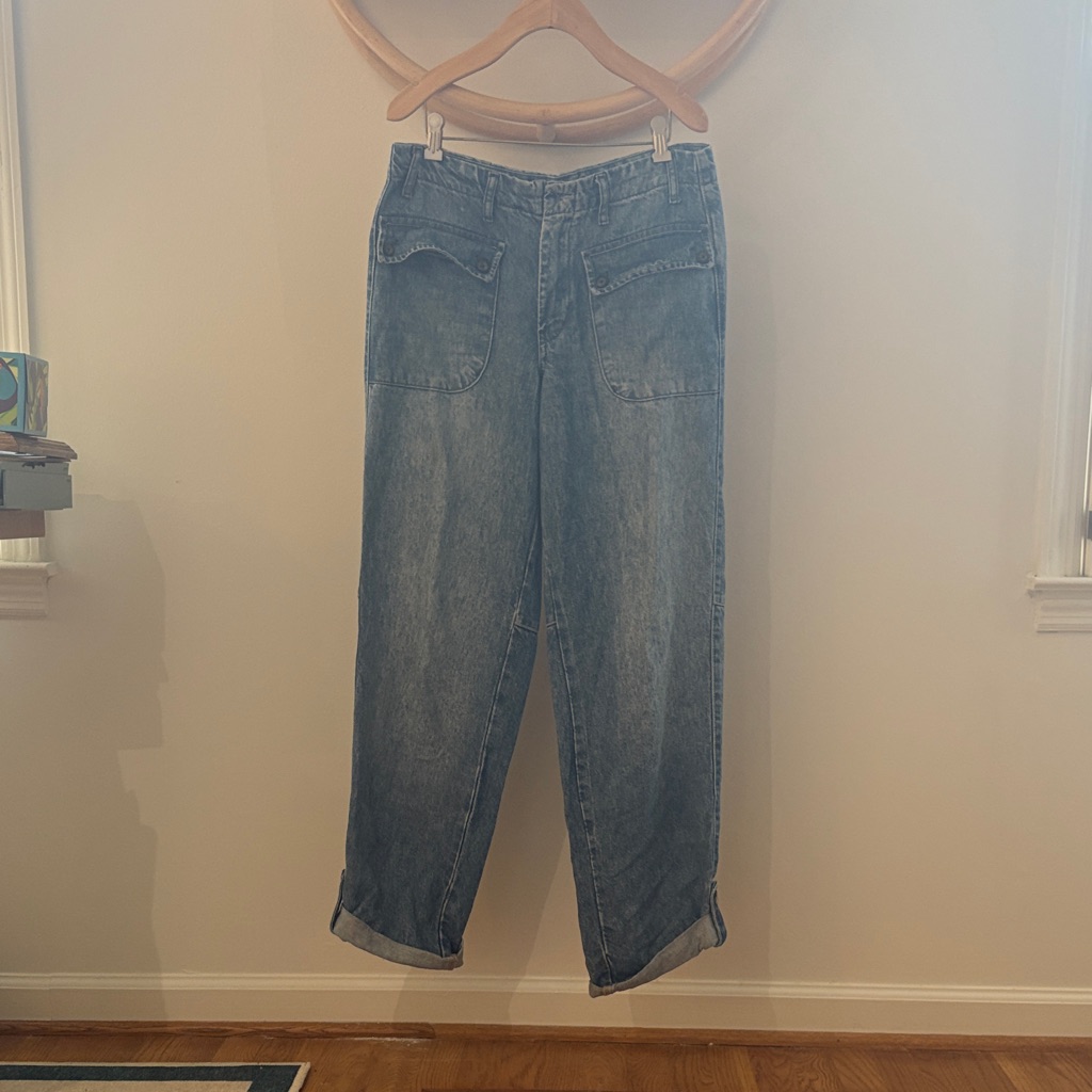 We The Free Women's Blue Boyfriend Jeans